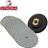 Stadea PPW182E Diamond Polishing Pads 4 Inch Wet Dry Set for Granite Quartz Concrete Marble Stone Countertop Polishing