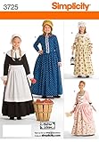 Simplicity Historical Dresses Sewing Pattern Costumes for Girls by Andrea Schewe, Sizes 7-14
