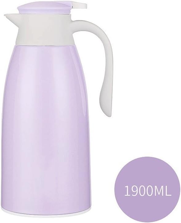 Home 304 Stainless Steel Hot Water Bottle Heat Preservation High Capacity Insulation Pots Kitchen Restaurant Bedroom Warm Pot Kettle Glass Liner 1.9L ( Color : C )