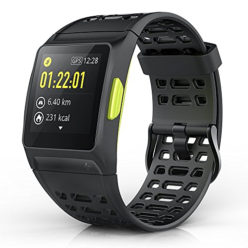 Nasion.V Smart Watch P1 Fitness Tracker Activity Heart Rate Monitor HRV Analysis Pedometer Sleep Steps Tracker with Multi-Sports Modes IP68 Waterproof Bluetooth GPS Running Watch - Black