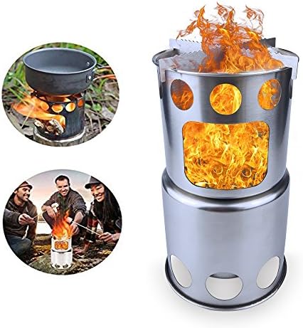 SHUNING Camping Stove Wood Burning Stove Outdoor Cooking Hiking Stoves Backpacking Burner for Travel