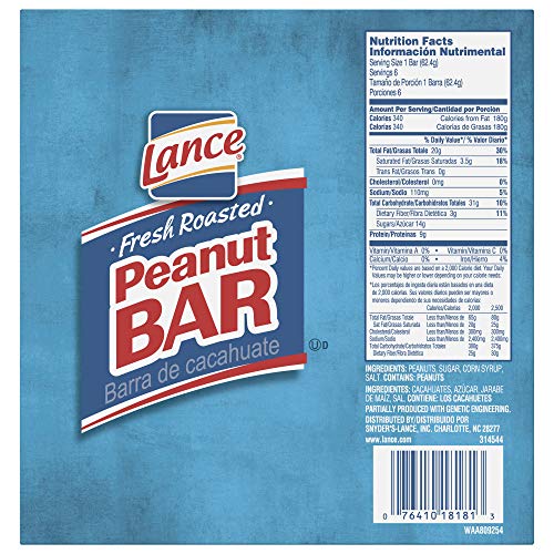 Lance Peanut Bar, SingleServe 6 Count Box (12 Pack) Pricepulse