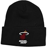 Miami Heat Adidas NBA Basic Logo Black Cuffed Knit Hat