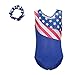 BAOHULU Gymnastics Leotards for Toddler Girls Patriotic Sparkle Red Blue Athletic Dancewear