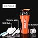BOTTLED JOY Protein Shaker Bottle, Non-toxic Wide Mouth 100% Leak Proof Shake Water Bottles 27oz 800ml (Orange)