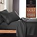 Empyrean California King Sheet Sets - 4 PC Super Soft Microfiber Bed Sheets - Hotel Luxury Charcoal Gray Cal King, with 4 Corner Elastic Straps