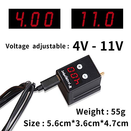Romlon Wireless Mini Tattoo Power Supply, Newest Digital Display LED Screen Professional Tattoo Power Supply Permanent Makeup Equipment RCA DC Connection for Rotary Tattoo Pen Machines Supplies (RCA) - Thumbnail 3