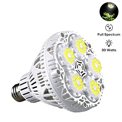 SANSI 30W Daylight LED Plant Light Bulb, Full Spectrum Ceramic LED Grow Light Bulb, 45 LED Chips, E26 Socket, Indoor Gardening for the Home, Indoor Farming, Residential, Office Plants, Grow Walls