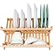 Lovely Bamboo Dish Rack for Drying Full-Size Dinner Plates, Compact and Sturdy Design, Foldaway