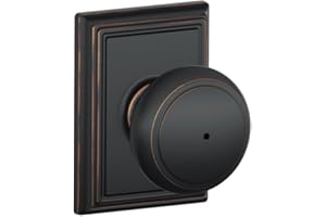 Schlage F40 AND 716 ADD Andover Door Knob with Addison Trim, Bed & Bath Privacy Lock, Aged Bronze
