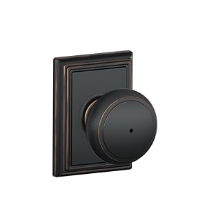 Schlage F40AND716ADD Addison Collection Andover Privacy Knob, Aged Bronze - F40 AND 716 ADD