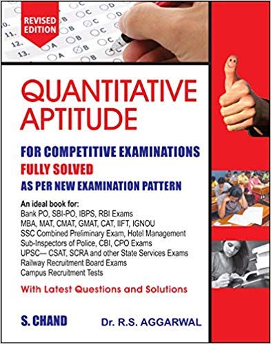 Quantitative Aptitude by R.S. Aggrawal for competitive examinations; Get a short note diary FREE