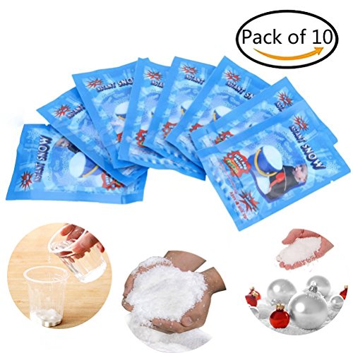 Artifical Snow, Great Deal SAP Magic Instant Fake Fluffy Snow For Christmas Wedding Party Decor Super Absorbant 9g10PCS