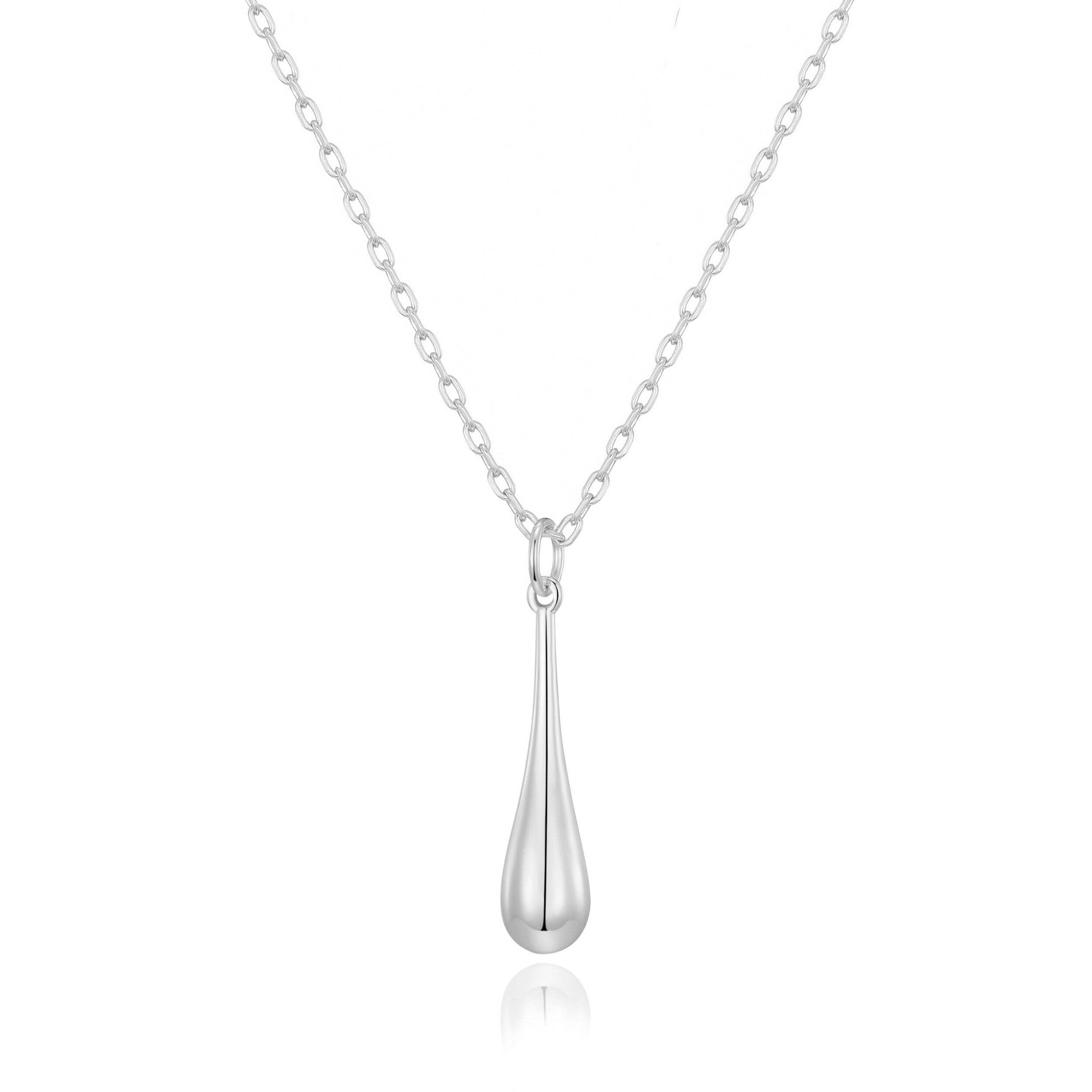 Philip Jones Silver Plated Teardrop Necklace