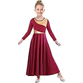 ZYACTU Girls Praise Dance Dress Metallic Block Irregular Liturgical Worship Church Choir Costumes Lyrical Dress