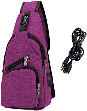 BXYIZU Sling Bag Shoulder Crossbody Chest Bags Lightweight Outdoor Sport Travel Backpack Daypack for Men Women (Purple)