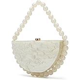 Jusavie Acrylic Clutch Purses for Women Cute Bead Evening Handbag Chic Trendy Evening Clutch Bag for Party Prom Wedding 2025