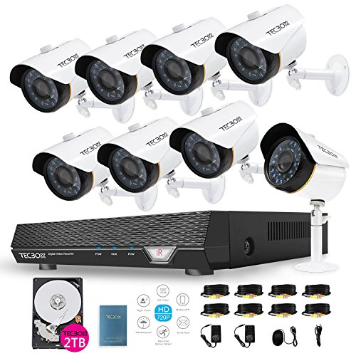 TECBOX-8-Channel-720P-AHD-Home-Security-Camera-System-DVR-Recorder-with-8-HD-13MP-Waterproof-Night-vision-IndoorOutdoor-CCTV-surveillance-Camera