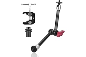 UTEBIT 11 inch Magic Arm, Camera Mount Articulating Friction Arms with Super Crab Clamp for DSLR Camera Rig, Flash Light, LED Lights, LCD Monitor