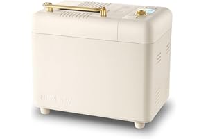 Neretva Bread Maker, 2.2LB 15-in-1 Bread Machine, Dual Heater Breadmaker Machine with Auto Nut Dispenser & Nonstick Ceramic P