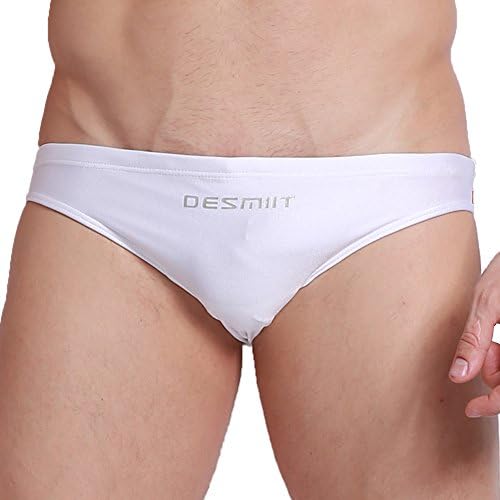 Aucou Men's Swim Briefs Beach Shorts Swimming Suits Sexy Bikini( White US S )