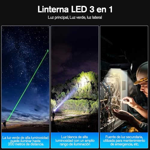 PHILIPS SFL6256 Linterna LED 1200LM Recargable Táctica con Imán | luz RGB, 9 Modos, Impermeable, Linterna LED Recargable y Portátil, Ideal para EDC, Camping y Emergencias.