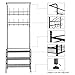 Homfa Metal Entryway Coat Shoe Rack 3-Tier Shoe Bench with Coat Hat Umbrella Rack 20 Hooks (Black)