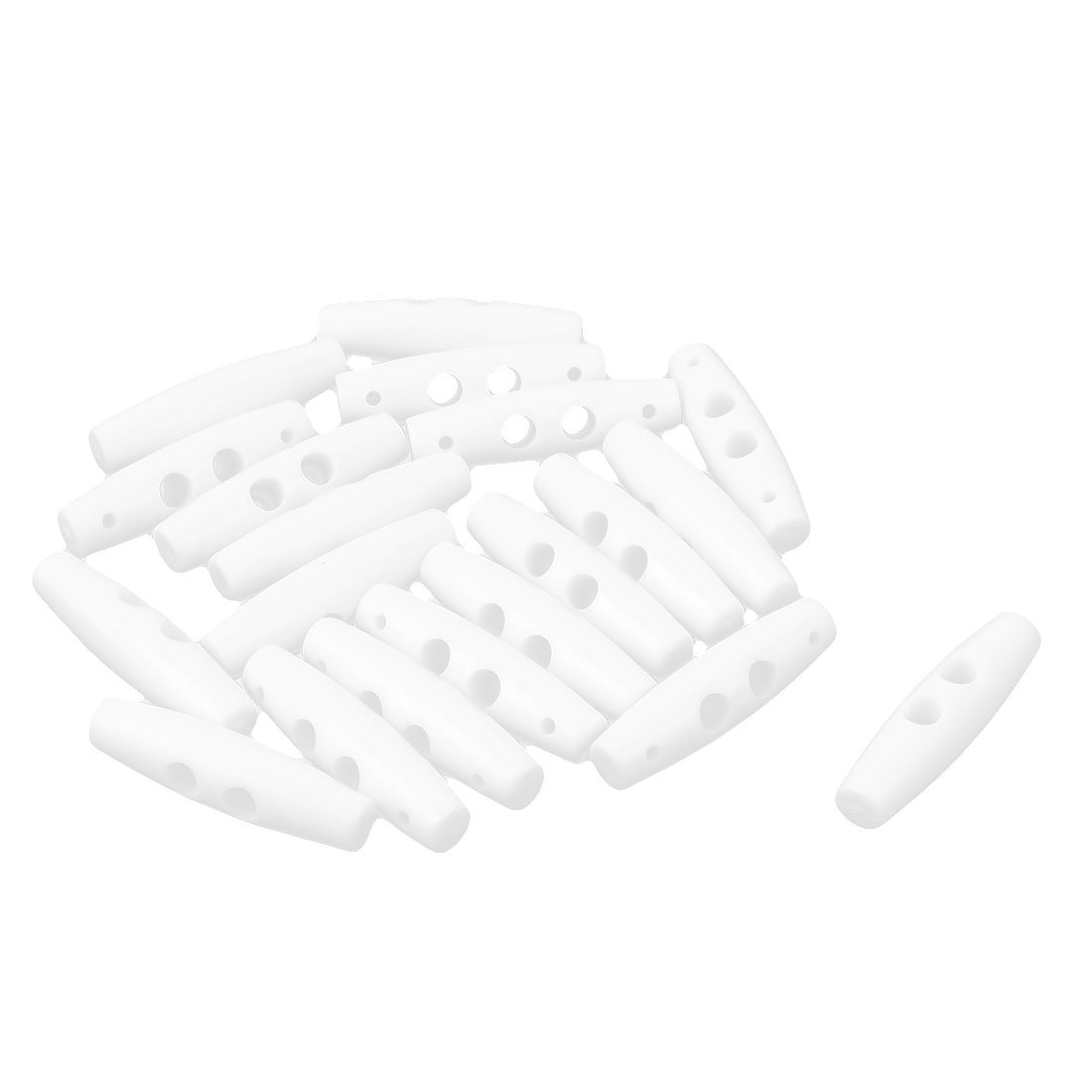 Sourcingmap Plastic Olive Shape Buttons 2 Holes Scrapbooking Sewing Toggle 38mm Length 20pcs