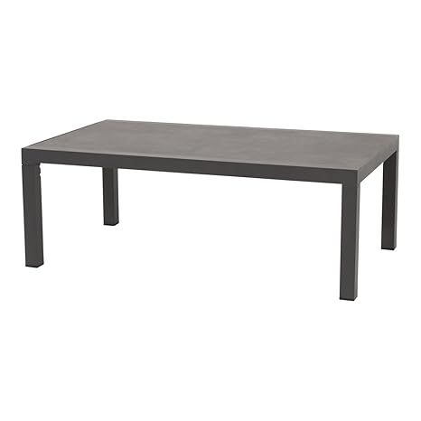 lifestyle4living Gartentisch aus Aluminium in anthrazit, Keramik-Tischplatte, 120x70 cm, wetterfest. Ideal als Garten, Balkon