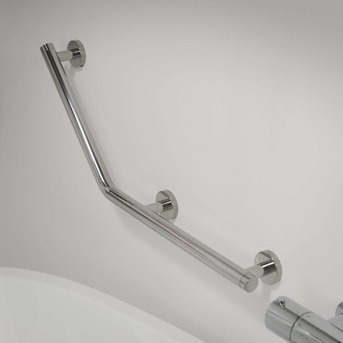 Tiger Boston Comfort & Safety 135º Grab Rail, Left Version, Stainless Steel Polished, 58.7 x 23.6 x 7 cm, 58,7x23,6x7 cm - Image 4