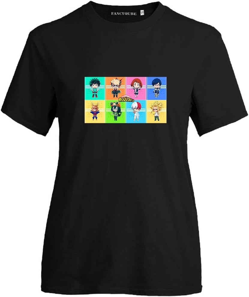 lunanana My Hero Academia T-shirt, Izuku Midoriya Shirt Crewneck Cosplay Short Sleeve Tee Top