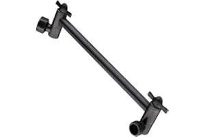 BRIGHT SHOWERS Brass Shower Head Extension Arm for Rain and Handheld Shower Head, 10 Inch Universal Shower Arm Extender, Height & Angle Adjustable, Oil-Rubbed Bronze