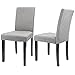 Furmax Dining Chairs Fabric Kitchen Parson Chair Urban Style Dining Side Chair with Solid Wood Legs Set of 2 (Grey)