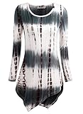DJT Womens Tie Dyed Hankerchief Hemline Tunic Top Small #17 Tie Dye_Coffee