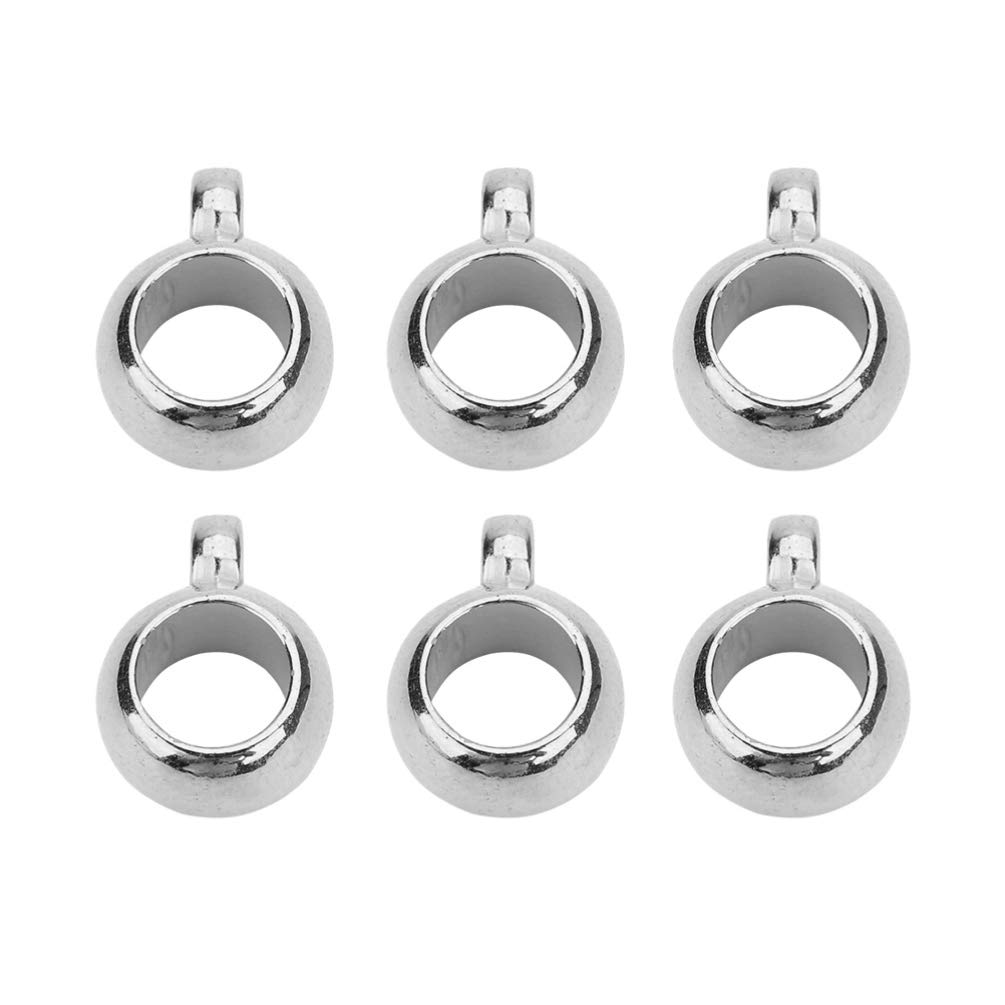 Milisten 100pcs Silver Bail Beads Charms Spacer Bead Connector Pendant Jewelry Making Supplies