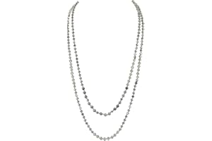 RIAH FASHION Bead Strand Versatile 60" Long Wrap Necklace - Handmade Knotted Multi Layer Sparkly Crystal, Semi Precious Natural Stone, Lava, Glass Faux Pearl