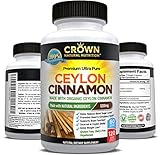 Ceylon Cinnamon, Organic Cinnamon Capsules 1200mg per Serving, 120 Count - Healthy Blood Sugar Support, Healthy Heart Support, Anti Inflammatory & Antioxidant, Digestive Support, Joint Support