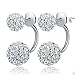 CHOP MALL® Women's Cute 925 Sliver Rhinestones Balls Christmas Earrings + Free Wristband Accessory and Ring