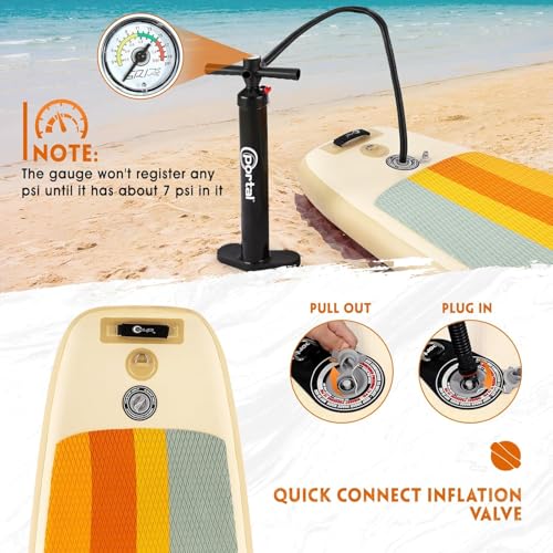 Portal Stand Up Paddle Board, 10'6x33 x6 Inflatable Paddle Boards with SUP Accessories Including Carry Bag, Hand Pump, Paddle, Leash, Fin, Repair Kit, Waterproof Phone Case