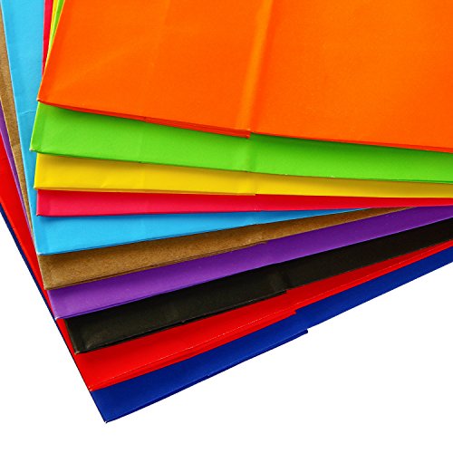 Coobey 20 Pieces Paper Party Bags Gift Bag Kraft Bag with Handle for Birthday, Tea Party, Wedding and Party Celebrations, Multicolour (Set D)