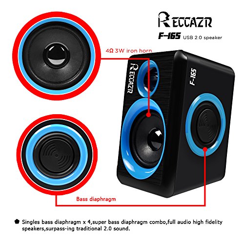 Computer Speakers w/ Surround Subwoofer Heavy Bass USB Wired Powered