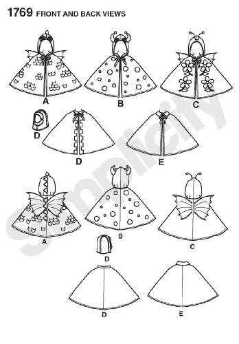 Simplicity 1769 Child's Cape Costumes A (3-4-5-6-7-8)