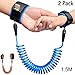2 Pack Child Anti Lost Wrist Link, 4.9ft(1.5M) Toddler Harness Walking Leash, Safety Wrist Leash for Toddlers & Kids ( Blue and Orange) primary