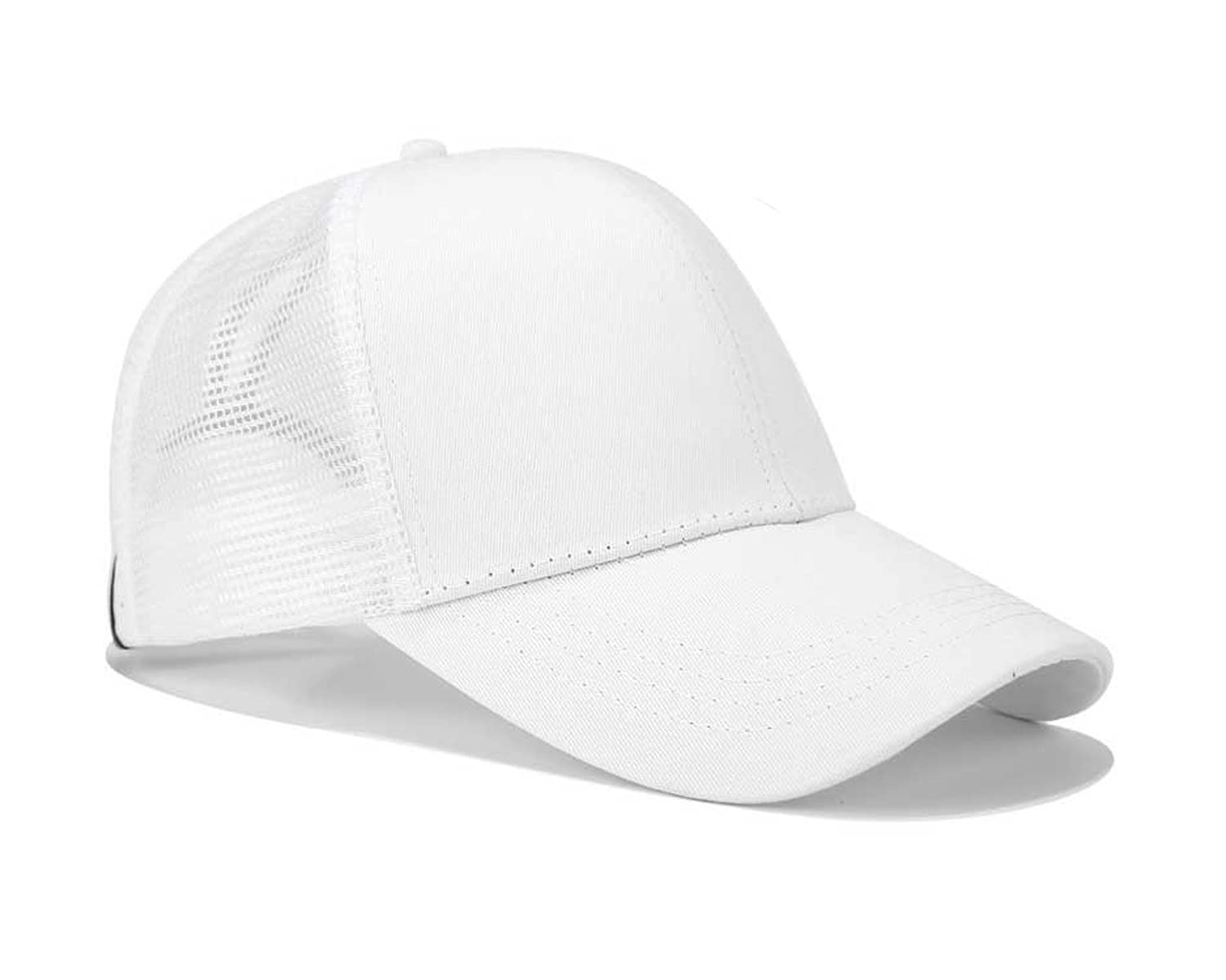 JYOHEY Trucker Mesh Baseball Cap Women's Adjustable Baseball Cap for Ponytail UV Sun Hat Trucker Cap Women (8 Colour Options) - White - One size