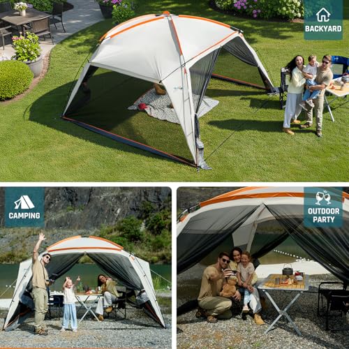 DMH OUTDOORS 12x12 FT Screen House Tent with Mesh Walls, 2 Doors, Water Resistant image 23