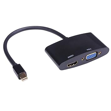 BHHub Adaptador Mini DisplayPort a HDMI y VGA, 2 en 1 convertidor ...