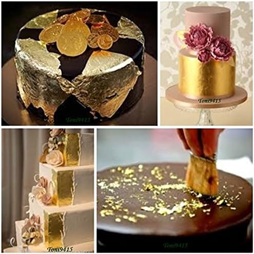 24K Edible PURE 100% GOLD LEAF 3.5 x 3.5 cm For Decorate Cake & Food Lover Artist