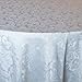 ColorBird Scroll Damask Jacquard Tablecloth Polyester Fabric Water Resistant Spillproof Table Cover for Kitchen Dinning Wedding Banquet Party Tabletop Use (Round, 90 Inch, White)