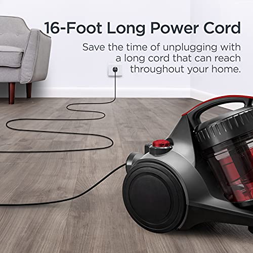 Eureka Whirlwind Bagless Canister Vacuum Cleaner, Lightweight Vac for