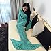 Handmade Mermaid Tail Blanket Crochet , T-tviva All Seasons Warm Knitted Bed Blanket Sofa Quilt Living Room Sleeping Bag for Kids and Adults(72.8